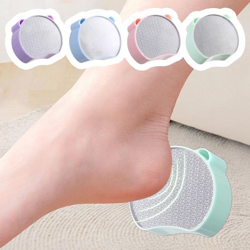 깔끔더하기 발각질 제거 겸용 제모기 양면 미니 풋파일, 그린, 1개