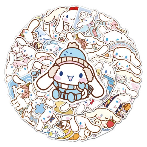 다꾸 스티커 50장세트 방수 핸드폰 다이어리 꾸미기 캐리어 노트북, 1세트, 15번 시나모롤 50장