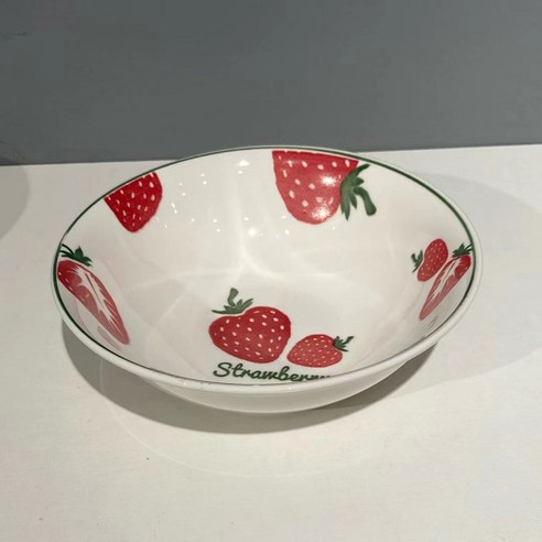KORELAN7인치 8인치 그릇 창의 도자기 그릇 망홍 라면 그릇 재료 일식 라면 그릇 가정용 라면 그릇, 딸기., 7인치 그릇 한 상자에 60개