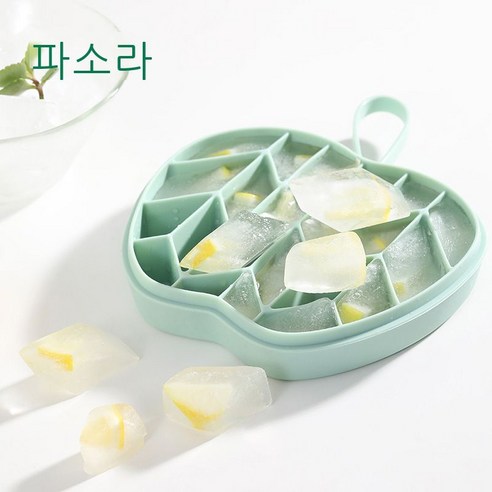 실리콘 얼음 격자 얼음 상자 자제 사과형 가정용 소형 냉동기 냉장고 얼음 금형, 연분홍색