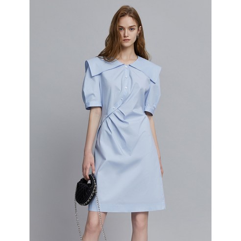 ANYOU원피스 데일리 우아한 프렌치 반팔 원피스 고급스러운 여름 원피스