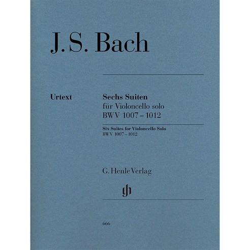 Bach - Six Suites BWV 1007-1012 (for Violoncello solo) 바흐 - 6개의 무반주 첼로 모음곡 Henle 헨레 악보