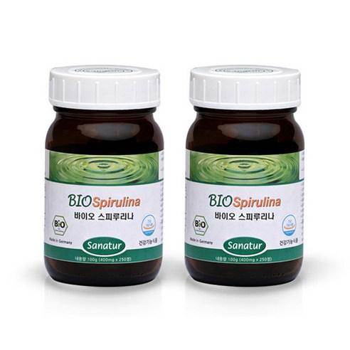 원말100% [독일Sanatur] 콜레스테롤개선 독일 바이오 스피루리나 1병 (400mg * 250정), 100g, 1개