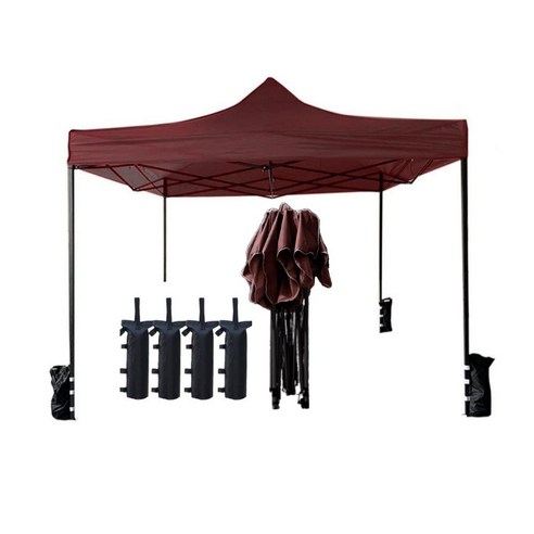 3x3m 행사용 대형 천막 천막 접이식 방수 캐노피 천막 야외용 옥상 그늘막 자바라 포장마차 테라스, 그린