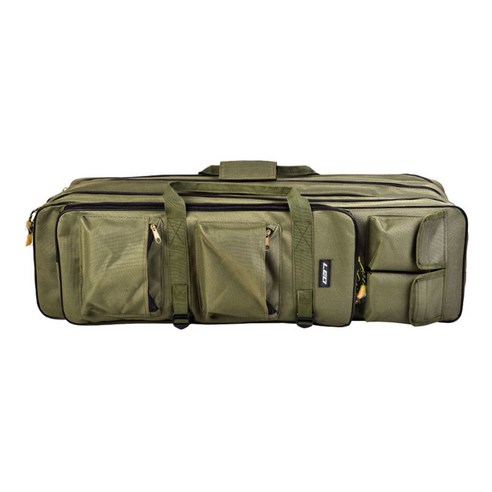 3 레이어 낚싯대 캐리어 릴 케이스 가방 도구 주최자 여행 홀더, 80x27x25cm, 옥스포드 패브릭, 육군 녹색