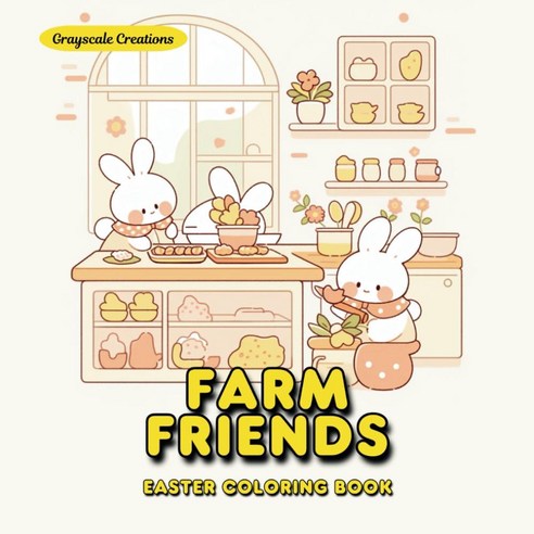 50 Easter Farm Friends Coloring Book Pages Activity Cozy Kawaii Style