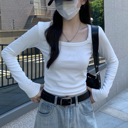 데일리 실켓 크롭 반팔티 크롭티 10 지지주 베이직롱티셔츠 기본티셔츠 스퀘어넥티셔츠 기본긴팔 긴팔크롭티 크롭티셔츠