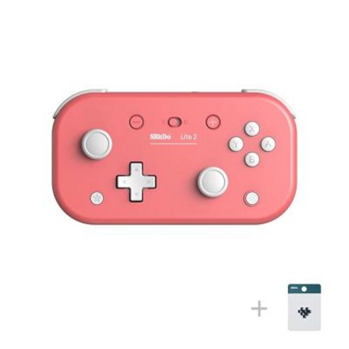 8Bitdo Lite 2 Bluetooth Controller with Motion Controls Linear Motors Vibration Joysticks Trigger, Pink