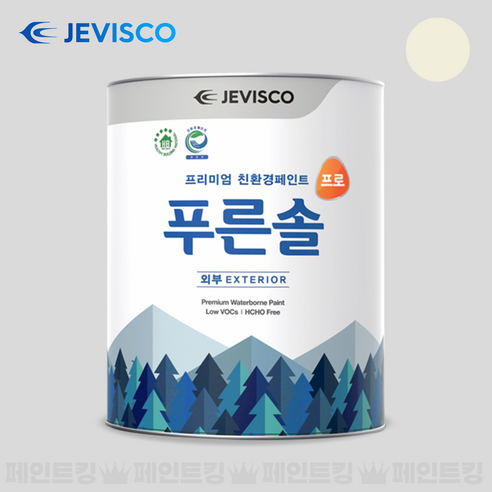 제비스코 푸른솔 프로 외부 건물 외벽용 친환경 수성 (베스트 4종 컬러), 1개, 3.8L, 소프트아이보리
