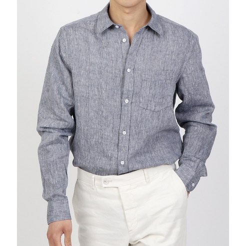 매장정품 제이린드버그 J.LINDEBERG 24 SLIM LS LINEN MELANGE SHIRT FMST10240-6855 남성 슬림 롱슬리브 리넨 멜란지 셔츠 1455221