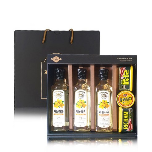 제트 선물세트1호(해표카놀라유500ml 3입+동원리챔200g 2입+동원살코기참치100g 1입), 1세트