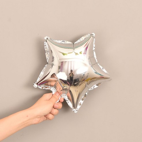 파티복닷컴 모양풍선 10개입, 22.별 실버 25.4cm