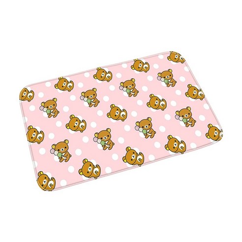 환영 입구 비-슬립 개 고양이 카펫 주방 매트 현대 만화 Rilakkuma 층 매트 홈 장식 복도 발코니 문 매트, 40센치메터x60센치메터, New000501