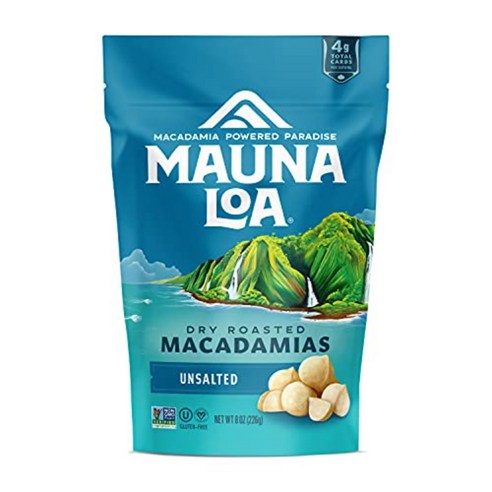 Mauna Loa 마우나로아 하와이안 구운 마카다미아 견과류 너츠, 4온스 + Unsalted + 팩개