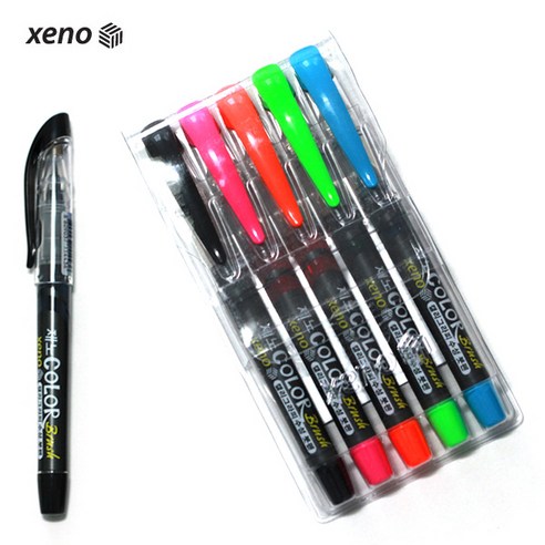 [pen도소매]XENO 제노 컬러브러쉬 캘리그라피 수성붓펜 5색세트 COLOR BRUSH / BRUSH PEN, 5색세트 A타입