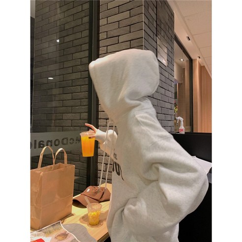 남녀공용 WITHOUT 기모 후드 티셔츠