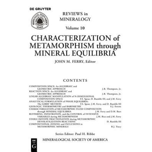 Characterization of Metamorphism Through Mineral Equilibria Paperback, de Gruyter, English, 9780939950126