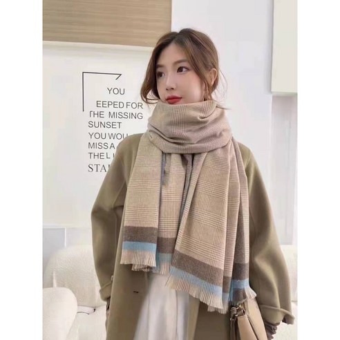 KORELAN 가을 겨울 스타일 체크무늬 스카프