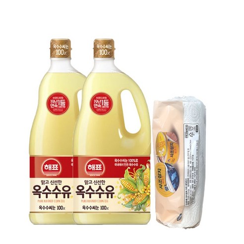 해표 옥수수유1.8리터 2입+키친타올1매, 1개