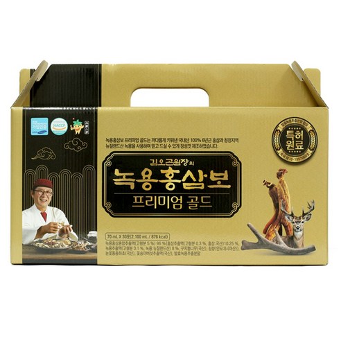 김오곤 녹용 산삼 골드 6년근 녹용홍삼보 1박스(1개월분), 30개, 70ml