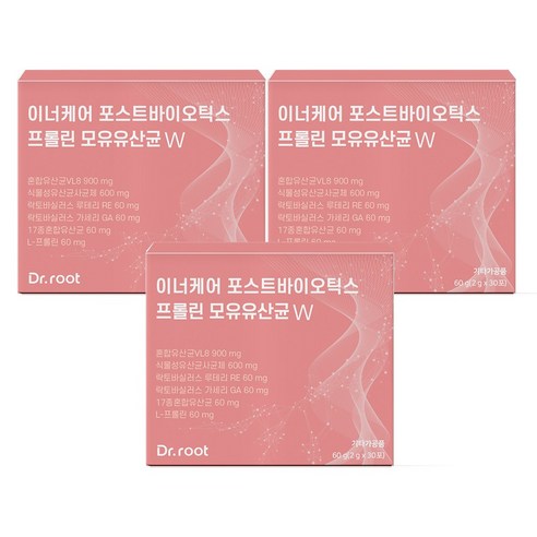 이너케어 포스트바이오틱스 질 유래 유산균 프롤린 모유유산균, 3박스, 60g, 상세페이지 참조