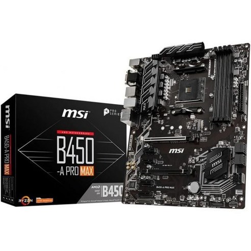 MSI ProSeries AMD Ryzen 2ND 및 3세대 AM4 M.2 USB 3 DDR4 D-Sub DVI HDMI 크로스파이어 ATX 마더보드 (B450-A Pro Max), B450-A PRO MAX_Motherboard amd보드