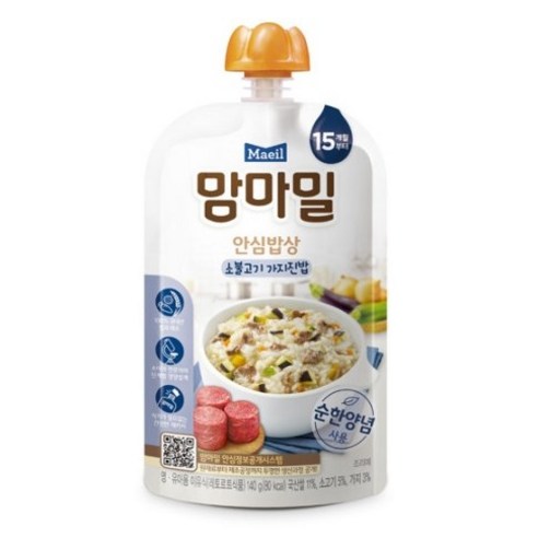 맘마밀 안심밥상 레토르트이유식 140g, 소불고기 가지진밥, 3개