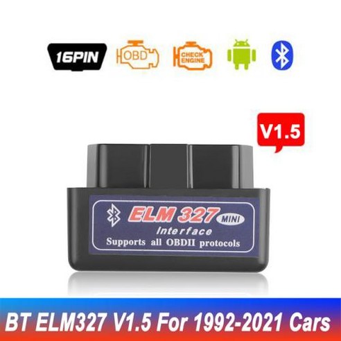 스마트 자동차스캐너 차세대 정밀진단 OBD 코드 리더 도구 블루투스 ELM327 V21 V15 안드로이드용 슈퍼 미니 ELM 327, 4) V1.5 Black