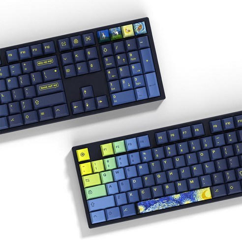 크리스탈 측각 핑크 화이트 블루 이중사출 OEM PC 키캡 – 18. 푸딩 화이트 측각키캡