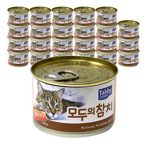 테비 모두의참치 고양이캔 참치 160g, 참치 + 닭안심 혼합맛, 24개 
고양이 간식