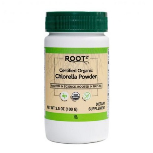 Vitacost Root2 오가닉 클로렐라 분말 3.5온스, 100g, 1개