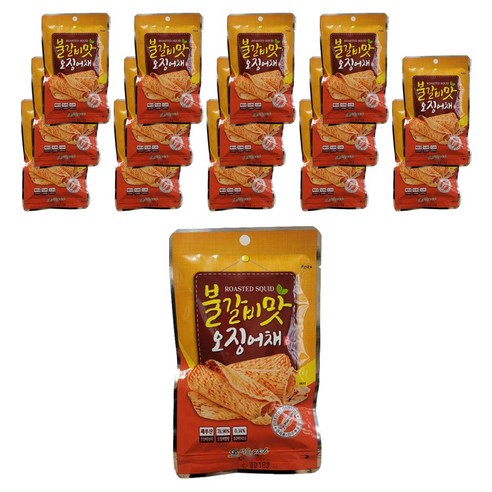 불갈비맛 오징어채, 18g, 15개