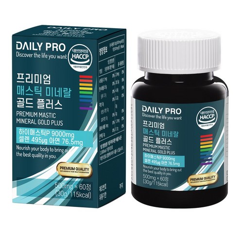 데일리프로 프리미엄 매스틱 미네랄 골드 플러스, 60정, 1개