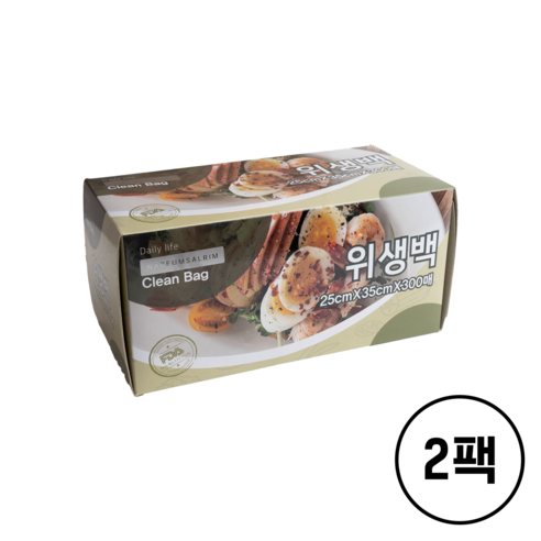 나름살림 위생백, 2개, 300개, 중(M)
