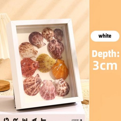 부케액자 부케말리기 부케보관 수제 DIY 수공예 액션 피규어 식물 표본 디스플레이 홈 데코 3D 나무 사진 프레임 깊이 3cm, 13) white-depth-3cm - Rectangl