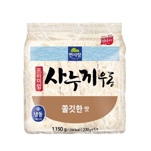 프리미엄 사누끼 우동면(쫄깃한맛) 면사랑 BOX(230gx5eax8pk)