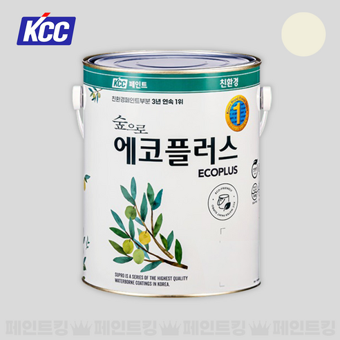 KCC페인트 숲으로 에코플러스 K 친환경 수성 실내인테리어 (베스트 4종 컬러), 소프트아이보리, 1개, 3.78L