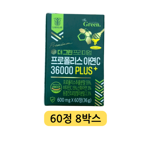 랩온랩 더 그린 프리미엄 프로폴리스 아연C 36000 플러스, 240정, 2개