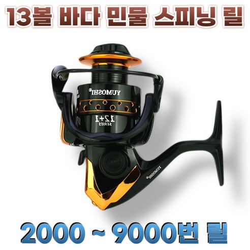 스윕스 고급 13볼 스피닝 릴 바다 민물 낚시, YUMOSHI릴(AD2000)
