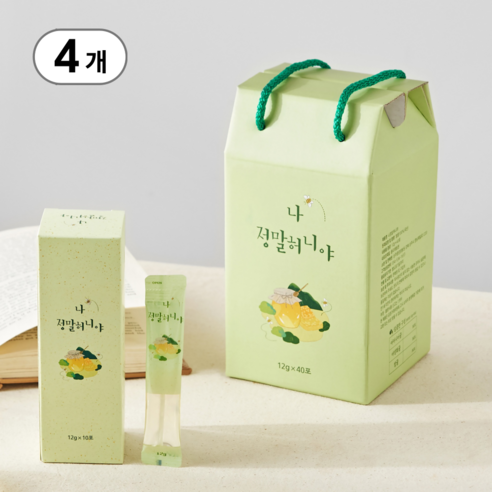 나정말허니야 100% 국내산 아카시아벌꿀 허니 스틱, 40회분, 12g, 4세트