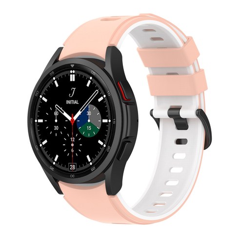 Samsung Galaxy Watch 4 용 간격 없음 실리콘 스포츠 밴드 Galaxy Watch4 Classic 46mm 42mm 팔찌 시계 밴드 용 40mm 44mm 스트랩, 분홍색과 흰색, {"적용 모델":"삼성 Watch4 시계"}