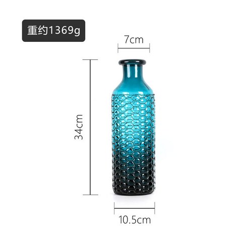 DFMEI 꽃병. 화병.Vase.-- 유리 꽃병 테이블 화병 홈웨어입니다., DFMEI.HX003-2-블루다