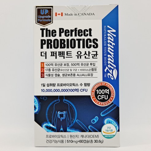 네추럴라이즈 더 퍼펙트 유산균 510mg x 60캡슐, 60정, 1개