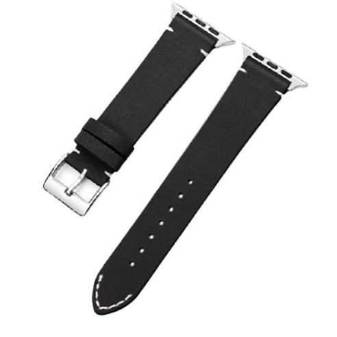 애플워치 가죽 스트랩 1 2 3 4 5 6 7 se SE 42mm 44mm 45mm, 블랙