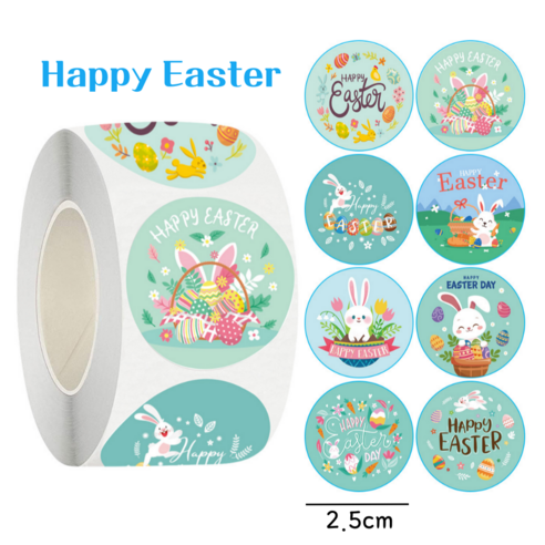 MINIZI 부활절 스티커 Happy Easter 1롤, 500매