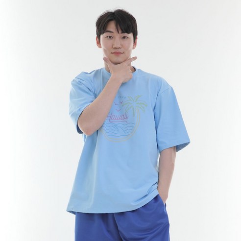 일루소 파도하와이 오버핏 반팔 남성용 래쉬가드