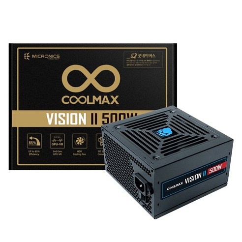 [COOLMAX VISION II 500W 파워서플라이] – 쿨맥스 비전 II 500W 전원공급장치 
PC부품