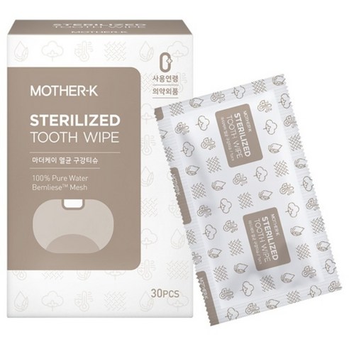 마더케이 멸균 구강 티슈 30매, 120g, 1팩 출산준비물/선물 마더케이 멸균 구강 티슈 30매, 120g, 1팩 출산준비물/선물