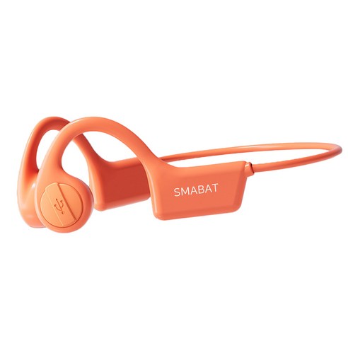 SMABAT 블루투스 5.3 무선 골전도 블루투스 이어폰 스포츠 방수 블루투스 이어폰, 오랜지