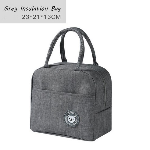 FREELIFE 도시락 상자 세트 귀여운 대용량 도시락통 OO-845, grey lunch bag-198
